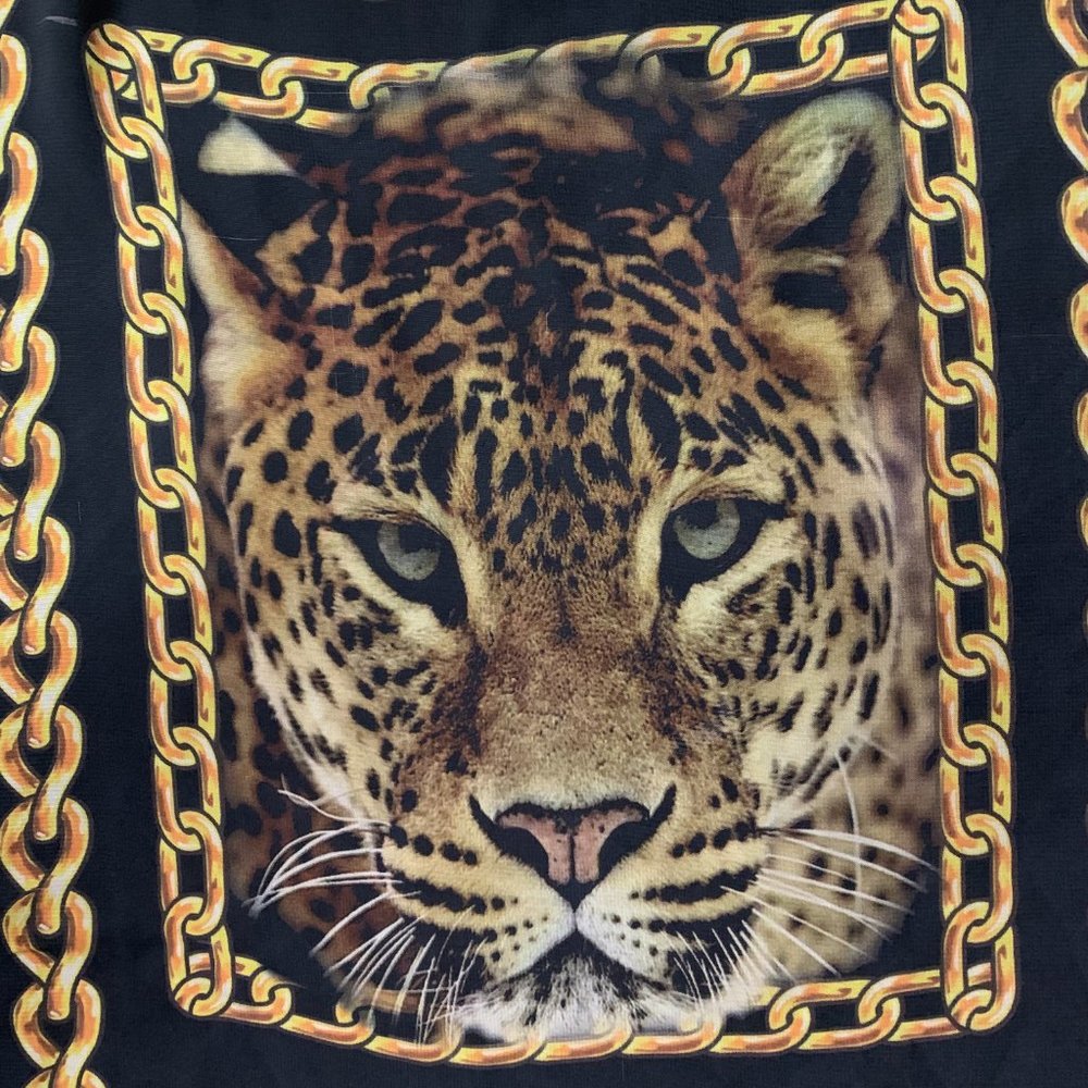 Women's CLEO Apparel 2X Graphic Sheer Lined Tiger Print Boxy & Flowy Top EUC